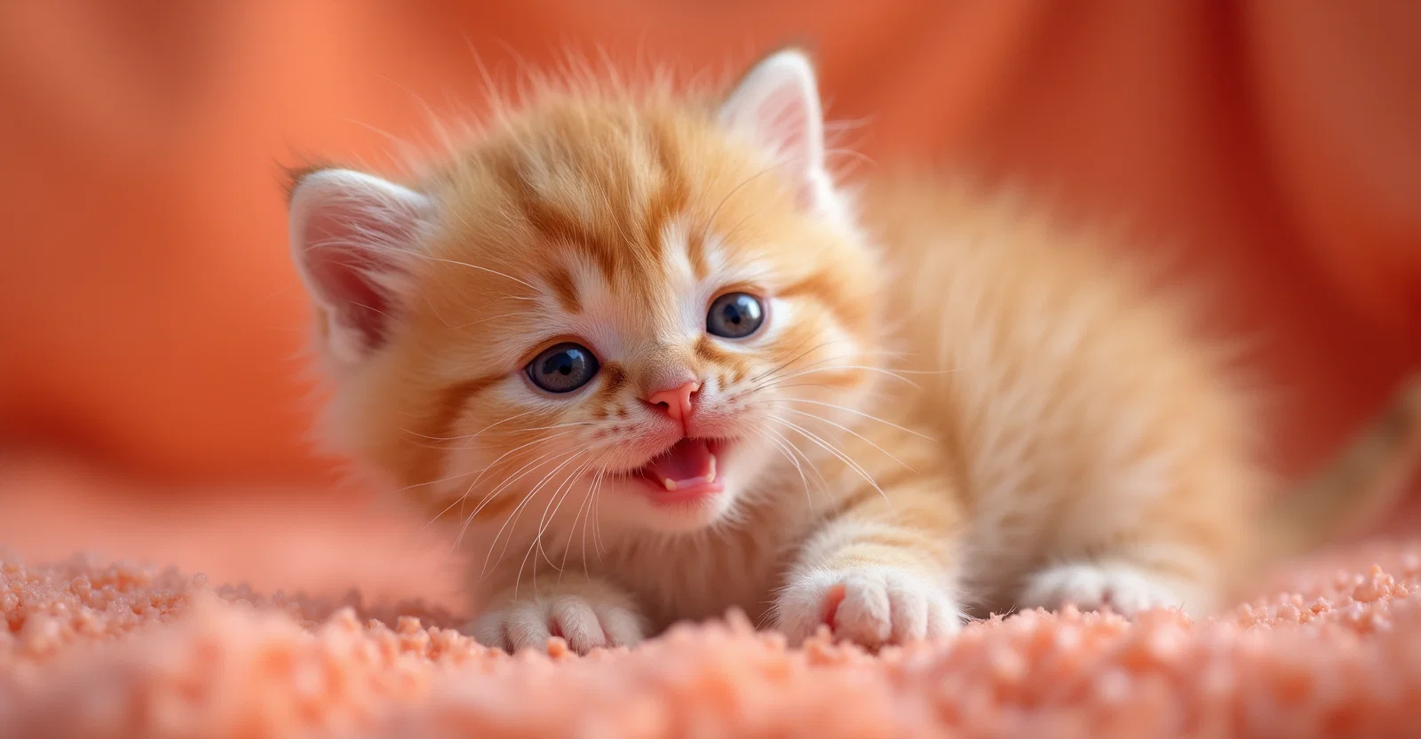 A kitten with healthy, shiny fur